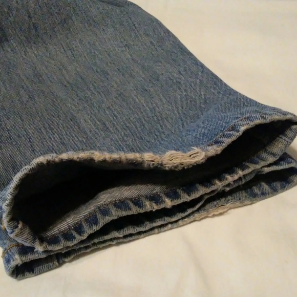 Levi 501 Jeans Men's 36X36 Light Wash Denim Button Fly Classic Red tab Destroyed - Picture 6 of 12